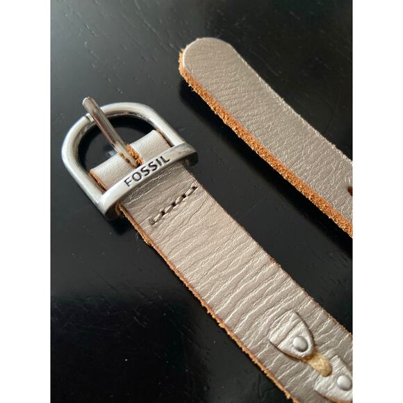 FOSSIL Metallic Studded Belt w/Laser-Cut Accent sz L - Picture 8 of 13